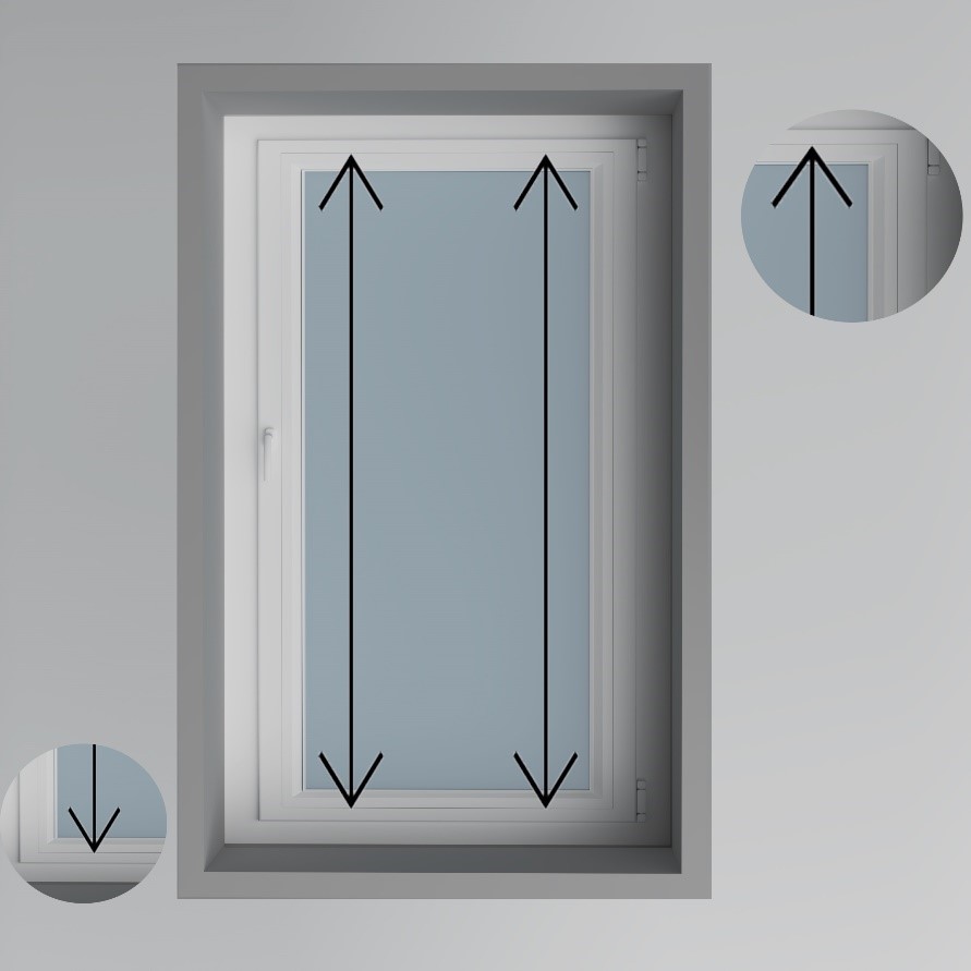 Meetschema hoogte op glaslatten